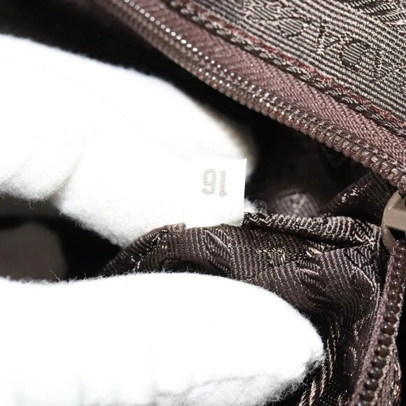 PRADA Boston Bag Nylon Brown Gold Auth sw1308 - Picture 11 of 16